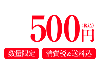 キャンペーン特別価格 500円（数量限定）（消費税＆送料込）