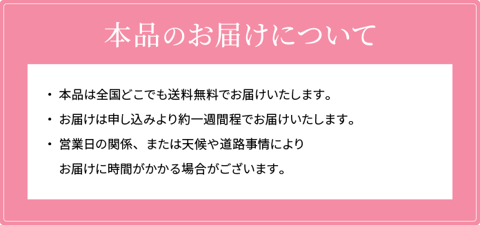 キャンペーン商品のお届けについて