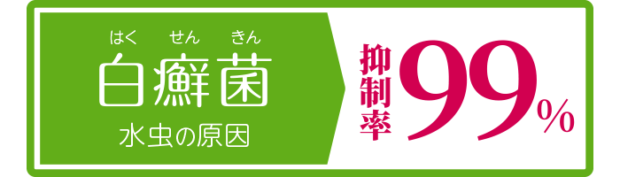 白癬菌（はくせんきん）水虫の原因：抑制率99％